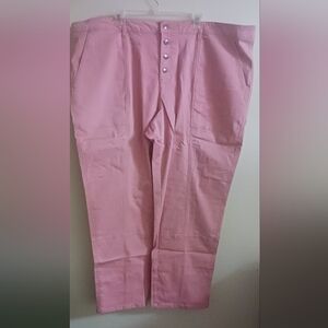 Denim 24/7 Womans Pink Stretch Chino Cargo Pants 30w A-4